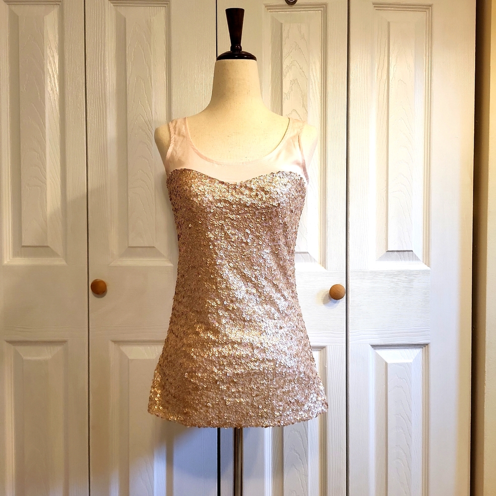 Pink and Gold Sequin Tank